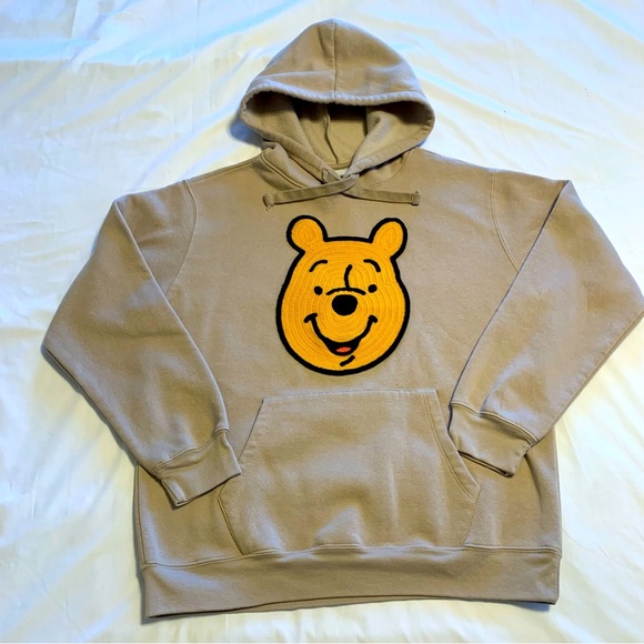 Unisex Disney Winnie the Pooh Embroidered 3-D Applique Tan Hoodie Large - Picture 1 of 5